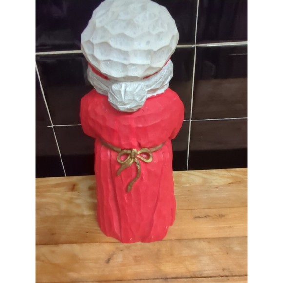 Holiday Collection Carved Look Mrs Santa Figurine World Bazaars 10" - Picture 3 of 8